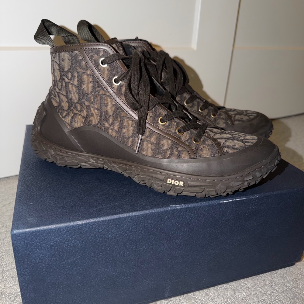 Dior Diorzion Men’s Brown High-Top Sneakers sz 43